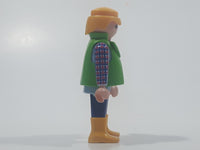 1992 Geobra Playmobil Blonde Hair Blue Pants Light Blue Red and Blue Plaid Shirt with Green Vest 2 3/4" Tall Toy Figure