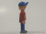 1992 Geobra Playmobil Blonde Hair Blue Pants Orange and Yellow Jacket with Blue Baseball Cap 2 3/4" Tall Toy Figure