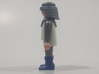 1995 Geobra Playmobil Grey Hair Grey Pants White and Grey Top Medieval Soldier 2 3/4" Tall Toy Figure