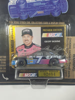 1995 Racing Champions Premier Edition NASCAR #7 Geoff Bodine Exide Batteries Ford Die Cast Toy Race Car Vehicle with Trading Card New in Package