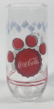 1999 Coca Cola Polar Bear and Paw Prints 5 3/4" Tall Glass Cup