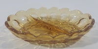 Vintage Amber Orange Two Compartment Depression Glass Candy Dish