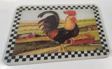 2002 MSR Imports Farm Scenery Rooster Chicken 11 3/4" x 15 5/8" Tempered Glass Cutting Board