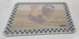 2002 MSR Imports Farm Scenery Rooster Chicken 11 3/4" x 15 5/8" Tempered Glass Cutting Board