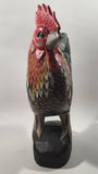 Rooster Chicken Hand Painted 13 1/2" Tall Carved Wood Sculpture