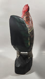 Rooster Chicken Hand Painted 13 1/2" Tall Carved Wood Sculpture