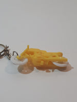 Yellow Plastic Motorcycle Key Chain Ring