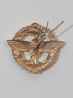 Soviet Russian Railway Troops Gold Tone Metal Collar Shoulder Military Badge Insignia