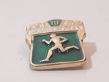 Vintage Russia Soviet Union USSR Running Athletics 3rd Category Green Enamel Metal Military Badge Insignia Pin