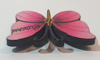Panama Pink Butterfly Wood Fridge Magnet