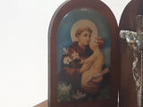 Benedici La Nostra Casa Picture and Crucifix Miniature Wood Ornament