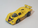 1998 Hot Wheels Flyin' Aces Sol-Aire CX-4 Yellow Die Cast Toy Car Vehicle Opening Rear Hood