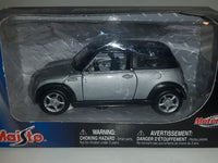 Maisto Power Racer Mini Cooper Silver with Black Roof 1:38 Scale Die Cast Toy Car Vehicle in Box