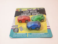 Toysmith YAY! Flash Racers 3 Pack Red Green Blue Pull Back Action Plastic Toy Car Vehicles New in Package