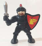 1995 McDonald's Fisher Price Great Adventures Black Knight with Sword and Shield 2 5/8" Tall Plastic Toy Figure