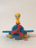 1989 McDonald's Warner Bros. Looney Tunes Tweety Bird Airplane Blue Plastic Toy