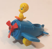 1989 McDonald's Warner Bros. Looney Tunes Tweety Bird Airplane Blue Plastic Toy