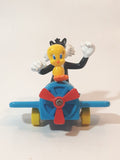 1989 McDonald's Warner Bros. Looney Tunes Tweety Bird and Sylvester The Cat Airplane Blue Plastic Toy