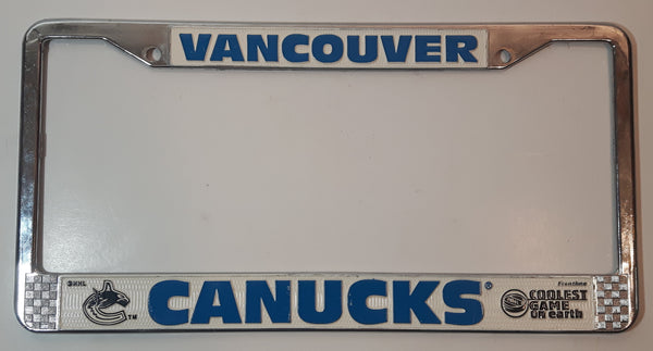 Frontline NHL Coolest Game On Earth Vancouver Canucks Metal Vehicle License Plate Tag Frame