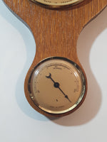 Vintage Baromaster Banjo Style 19 1/4" Wooden Weather Station Humidity, Thermometer, and Barometer