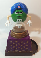 2008 Mars M&M's Fortune Teller Green Character 8 1/2" Tall Plastic Candy Dispenser