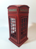British Red Telephone Booth Phone Box 8" Tall Metal Coin Bank
