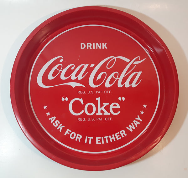 2013 Drink Coca Cola Coke Ask For It Either Way 13" Red Metal Beverage Serving Tray
