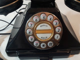 1993 InterTan Model No. T-944 Black Push Button Rotary Style Black Telephone