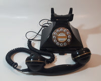 1993 InterTan Model No. T-944 Black Push Button Rotary Style Black Telephone