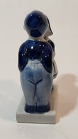 Vintage Delft Blue Holland Hand Painted Kissing Couple Boy and Girl 3 3/4" Tall Figurine