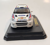 Burago 1999 Ford Focus Rally Martini White 1/24 Scale Die Cast Toy Car Vehicle on Stand