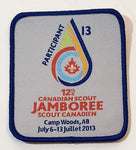 Scouts Canada 12th Canadian Scout Jamboree Scout Canadien Participant Camp Woods, AB July 6-13 Juillet 2013 Fabric Patch Badge