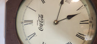 Rare 1986 Coca Cola 100 Years Centennial Celebration 10" x 15 3/4" Wood Cased Wall Clock