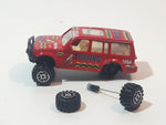 Surfing USA Red SUV Die Cast Toy Vehicle Busted Wheel