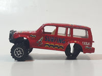 Surfing USA Red SUV Die Cast Toy Vehicle Busted Wheel