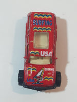 Surfing USA Red SUV Die Cast Toy Vehicle Busted Wheel