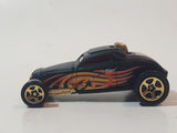 2003 Hot Wheels Wastelanders Sooo Fast Flat Black Die Cast Toy Car Vehicle with Rear Opening Hood
