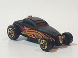 2003 Hot Wheels Wastelanders Sooo Fast Flat Black Die Cast Toy Car Vehicle with Rear Opening Hood