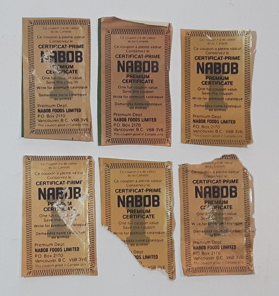 Vintage Nabob Full Value Premium Certificate Coupon Gold Lot of 6