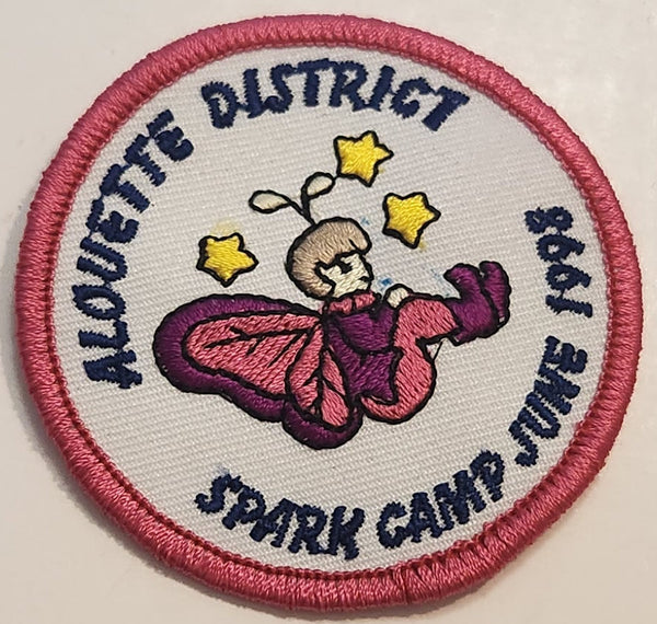 Girl Guides Spark Camp June 1998 Alouette District 2 1/2" Embroidered Fabric Patch Badge