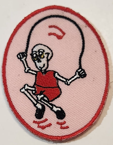 Girl Guides Halloween Skeleton Jump Roping 1 3/4" x 2 1/2" Embroidered Fabric Patch Badge