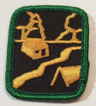 River Camp Scene 1 1/2" x 1 3/4" Embroidered Fabric Patch Badge
