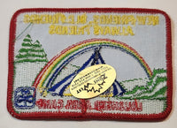 Girl Guides New Friends, Old Friends Always Friends Lougheed Area Camp 2 1/2" x 3 5/8" Embroidered Fabric Patch Badge