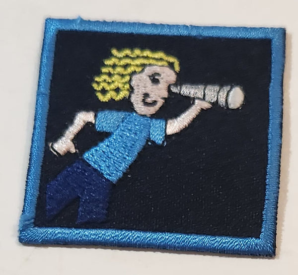 Girl with Telescope 1 3/4" x 1 3/4" Embroidered Fabric Patch Badge
