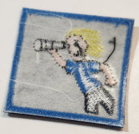 Girl with Telescope 1 3/4" x 1 3/4" Embroidered Fabric Patch Badge