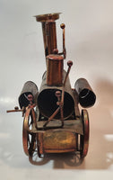 Vintage Steam Train Locomotive 8" Long Musical Box Copper Look Metal Art Sculpture