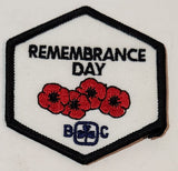 Girl Guides BC Remembrance Day 2 1/2" x 2 1/2" Embroidered Fabric Patch Badge