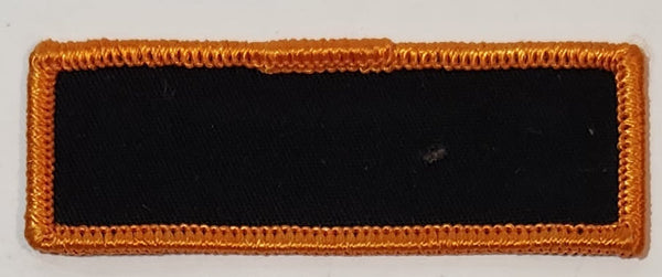 Blank Black with Orange Border 1" x 3" Embroidered Fabric Patch Badge