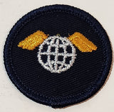 Globe with Wings 1 1/2" Embroidered Fabric Patch Badge