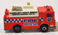 1992 Matchbox Mack Auxiliary Power Truck Flood Light Rescue Unit Fire Truck 1/84 Scale Orange Die Cast Toy Car Vehicle